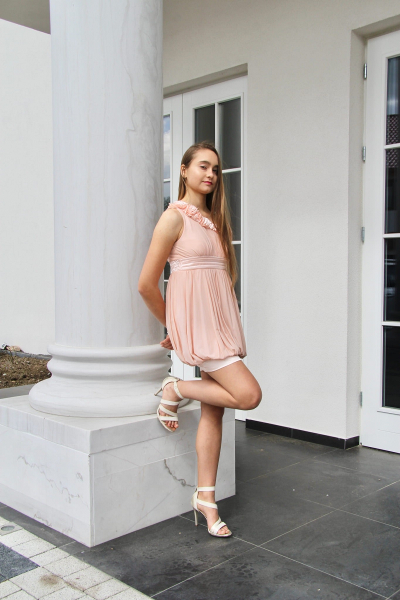 Sukienka krótka róż USA Rokado