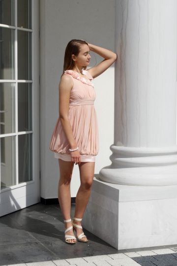 Sukienka krótka róż USA Rokado