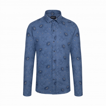 Koszula męska we wzory Niebieska Rokado Parma
